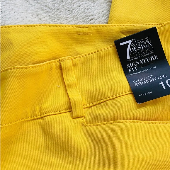 Yellow Crop Pants Straight Leg - Picture 4 of 4